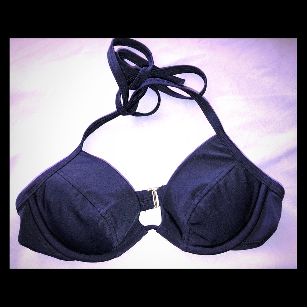VICTORIA SECRET BLACK PADDED SWIMSUIT TOP 34A